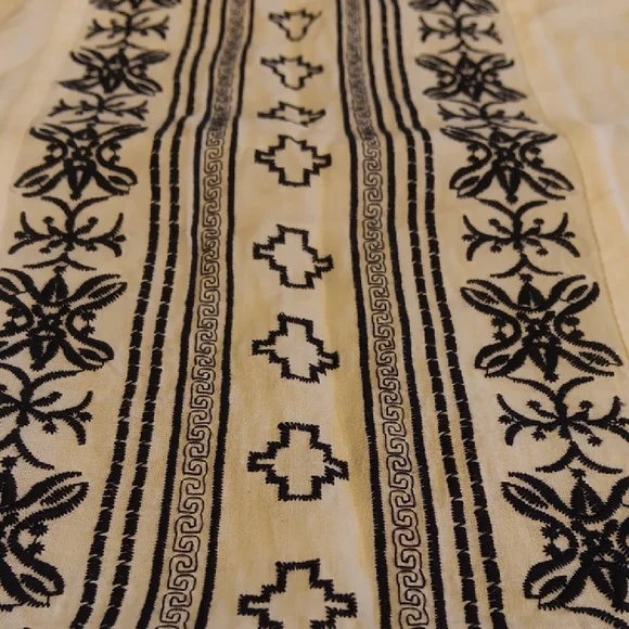 Altar'd State Cream Boho Style Tunic with Navy Embroidery - Picture 8 of 11